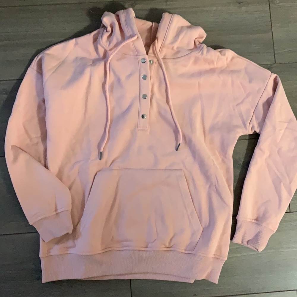 LAST ONE!! 💕Pink snap button hoodie - Picture 3 of 3